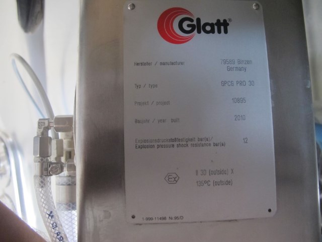Glatt GPCG Pro 30 Fluid Bed Dryer Granulator