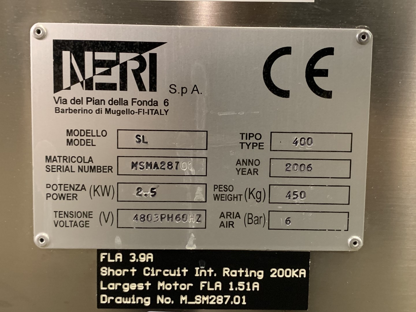 Neri Marchesini Labeler, Model SL400