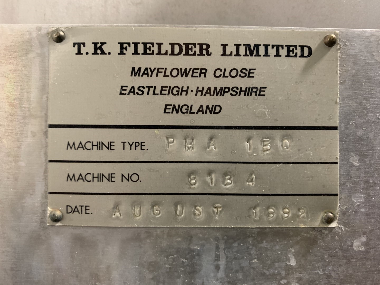 150 Liter TK Fielder High Shear Mixer, Model PMA150, S/S