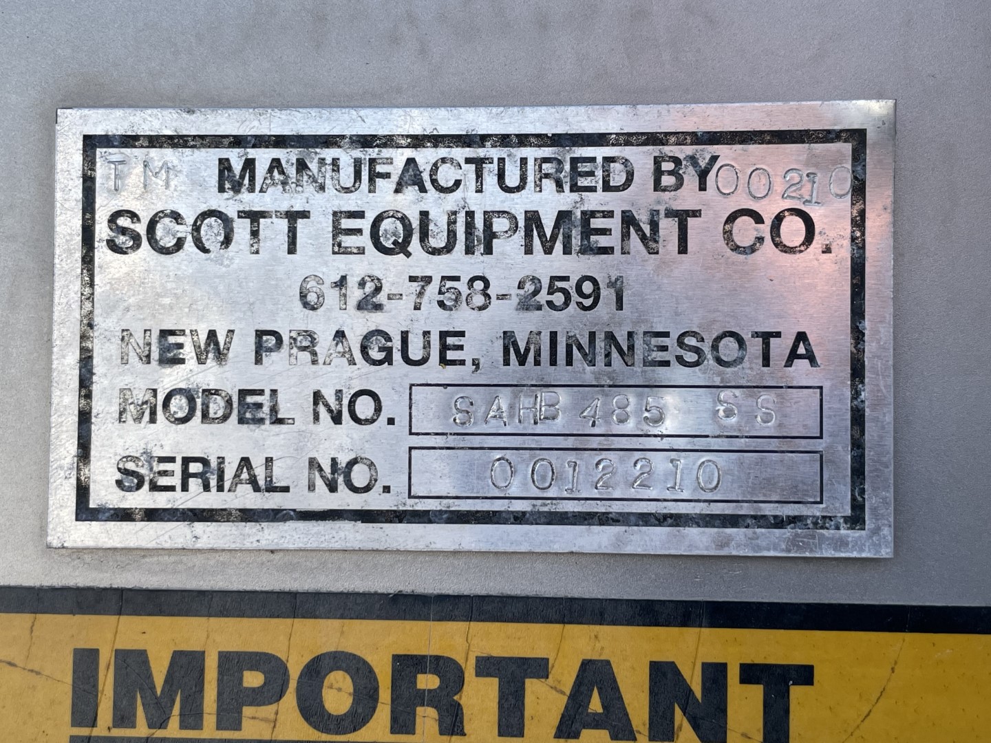 62 Cu Ft Scott Equipment Ribbon Blender, S/S