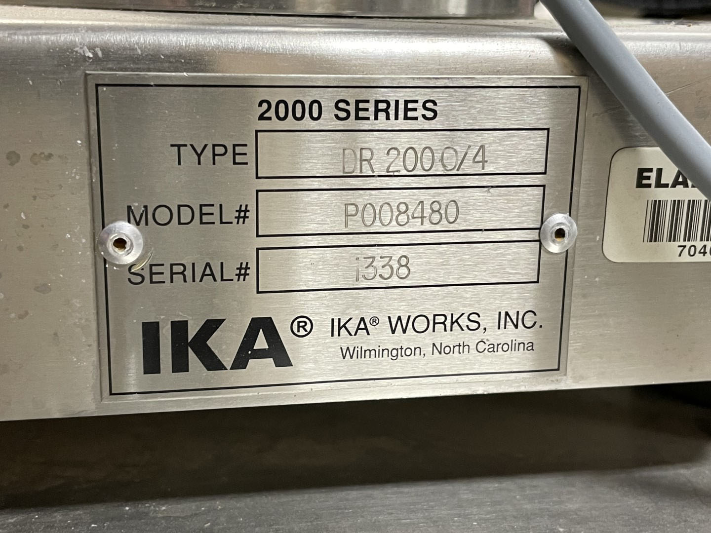 IKA Works 2000 Series Type DR-2000/4 High Shear 3-Stage Dispersing Cart With Controls