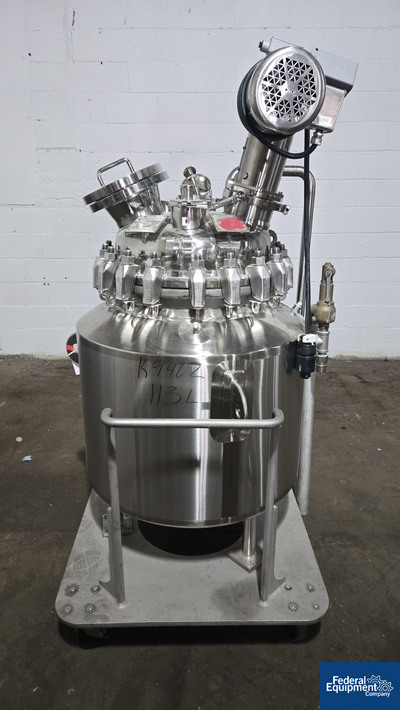 30 Gal Pfaudler Glass Lined Reactor, 50/150#