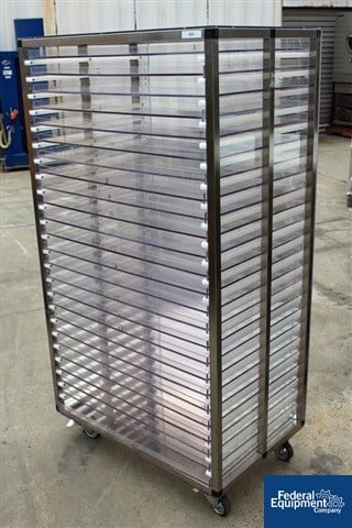 Image of Rack with (24) 30" x 20" Lexan-Type Shelves, S/S