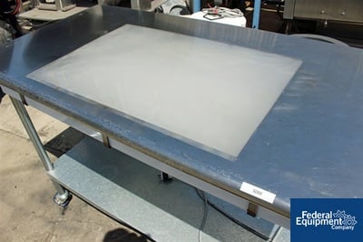 Image of One used S.S. Inspection Table, 60" x 30", center is plastic